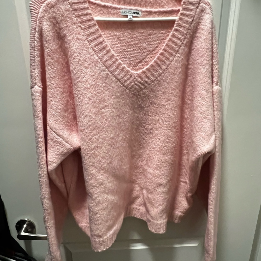 Soft Pink V-Neck Sweater 2xl